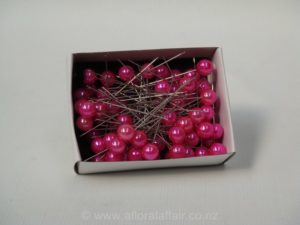 Corsage Pins Round Pearl 65mm Pk/100 Pink